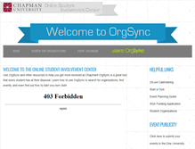 Tablet Screenshot of chapman.orgsync.com